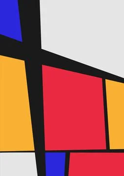 Modern poster with dinamic pattern inspired by Mondrian. Stock Illustration