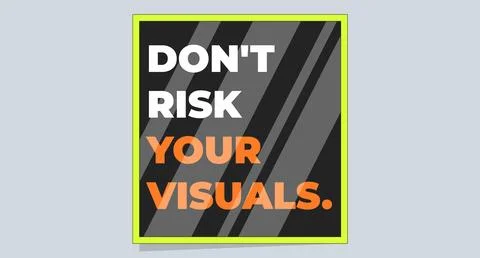 Modern poster with message dont risk your visuals 2D illustration concept Stock Illustration
