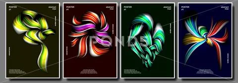 Modern Poster Set Vector. Background For Poster Design. Smear, Stripe. Colorful Stock Illustration