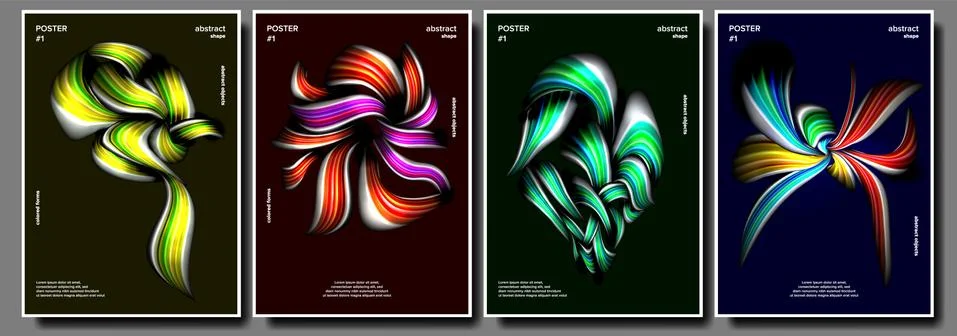 Modern Poster Set Vector. Background For Poster Design. Smear, Stripe. Colorful Illustrazione stock