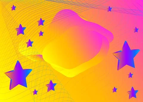 Modern poster template. Abstract background with dynamic linear waves. Creati Stock Illustration