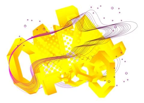 Modern poster template. Abstract background with dynamic linear waves. Creati Stock Illustration