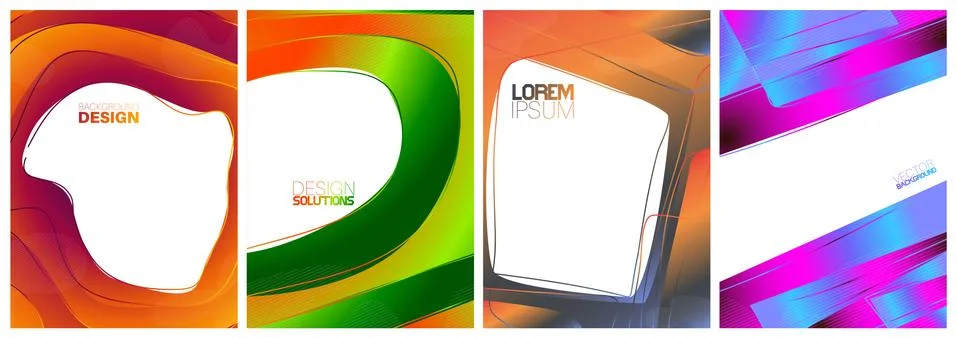 Modern poster template set with abstract patterns. Cover Design with creative Illustrazione stock