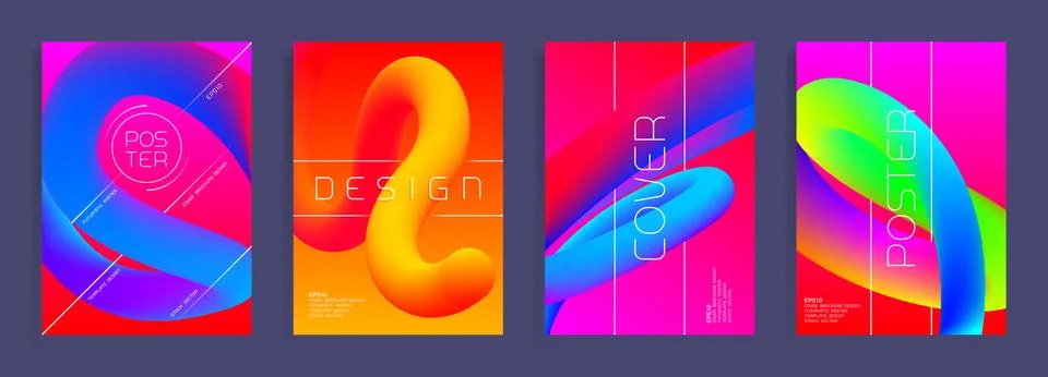 Modern poster templates. Abstract vector backgrounds with colorful shapes. Stock Illustration