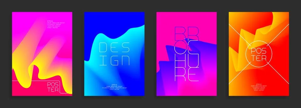 Modern poster templates. Abstract vector bright backgrounds. Stock Illustration