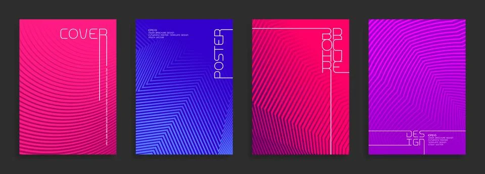 Modern poster templates. Abstract vector backgrounds with halftone gradients. Stock Illustration