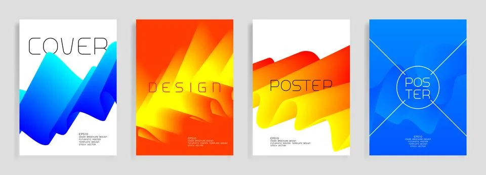 Modern poster templates. Abstract vector backgrounds with colorful shapes. Stock Illustration