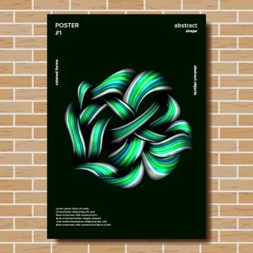 Modern Poster Vector. Minimal Brigth Background. Painting Style. Illustration Illustrazione stock