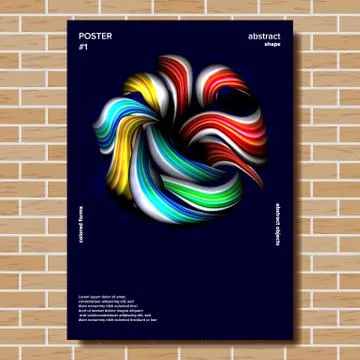 Modern Poster Vector. Minimal Shape. Splatter. Illustration Illustrazione stock