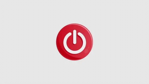 Modern power on and off loop on alpha channel transparent background Stock Footage 344691620