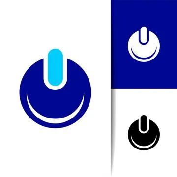 Modern Power Button Icon Design Stock Illustration