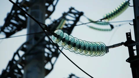 Modern Power Lines Stock Footage 89152337