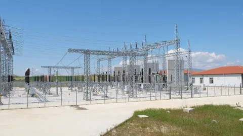 A modern power substation showcasing high voltage equipment Stock-Footage 325333323