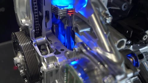 Modern powerful car engine section Video stock 140586674