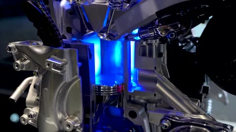 Modern powerful car engine section Video stock 240599860