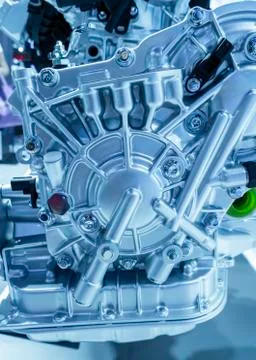 Modern powerful car engine section Stock Photos