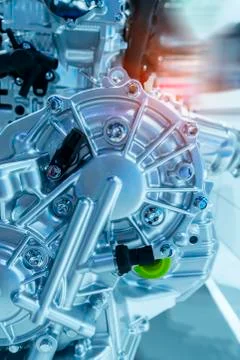 Modern powerful car engine section Stock Photos