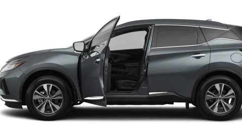 Modern powerful car in white studio side view Gun Metallic 2019 Nissan Murano SV Stock Footage 160073545