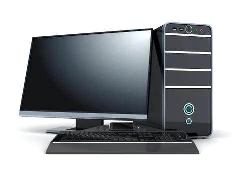 A modern, powerful computer (done in 3d) Stock Illustration