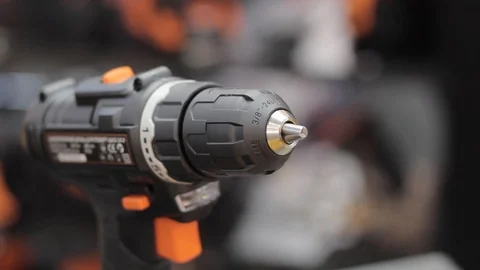 Modern powerful screwdriver at the exhibition Stock Footage 90288397