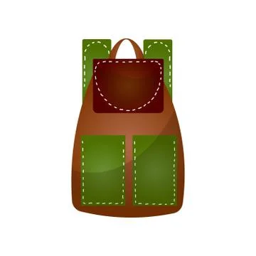 Modern practical backpack with extra pockets roomy shape for a fashionable Stock Illustration