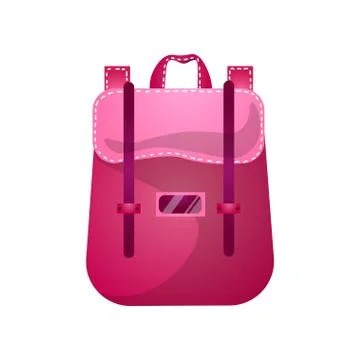 Modern practical backpack with extra pockets roomy shape for a fashionable Stock Illustration