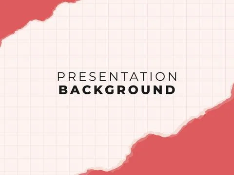 Modern Presentation Background with Red Torn Paper Edge and Grid Stock Illustration