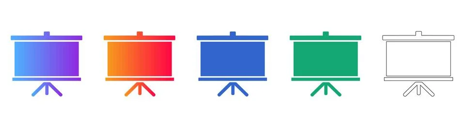 Modern Presentation Board Icon Collection Stock Illustration