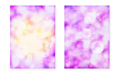 Modern Presentation. Holographic Shape. Dynamic Dots. Blue Space Stock Illustration