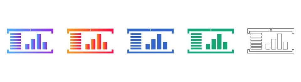 Modern Presentation Slide Chart Icons Stock Illustration