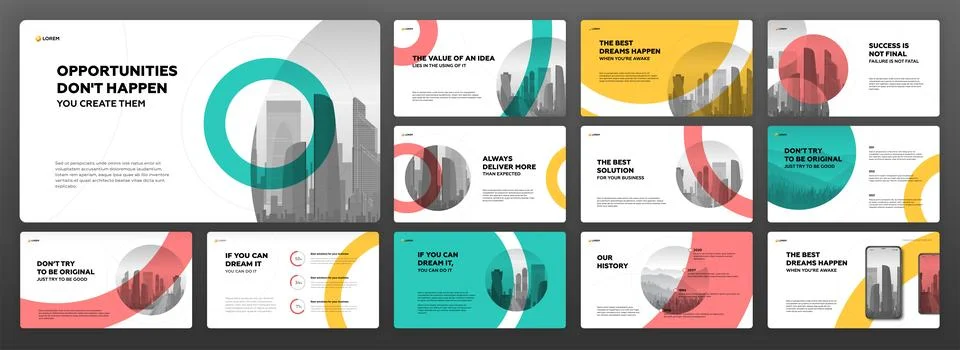 Modern presentation templates set Stock Illustration