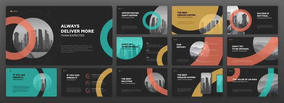 Modern presentation templates set Stock Illustration