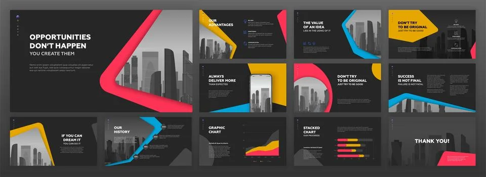 Modern presentation templates set Stock Illustration