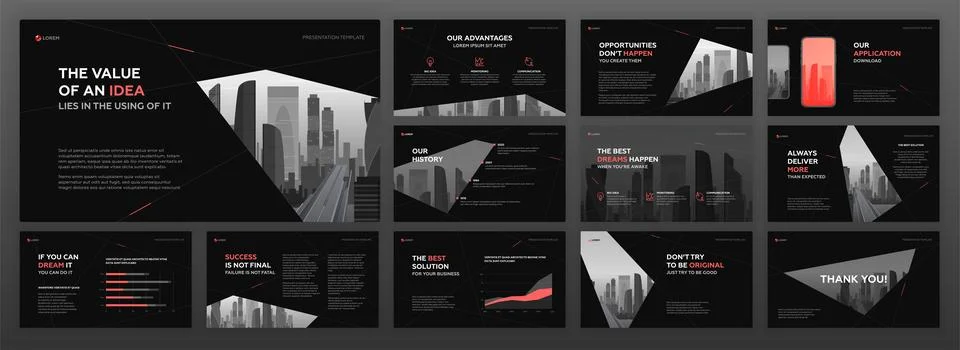 Modern presentation templates set. Stock Illustration