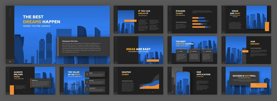 Modern presentation templates set Stock Illustration