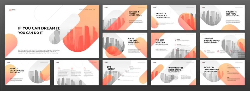 Modern presentation templates set for real estate Stock Illustration