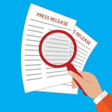 Modern Press Release Concept  For Web, On-Line News. Flat Design Stock Illustration
