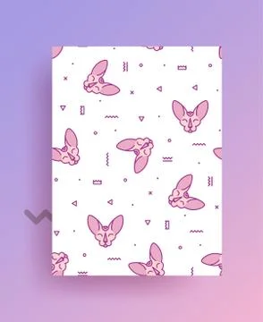 Modern print with cats for pattern design. Stock Illustration