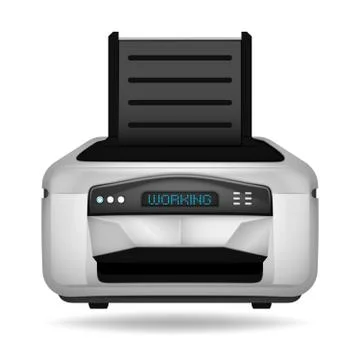 Modern printer electronic device vector object illustration Stock Illustration