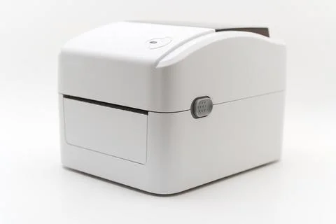 Modern printer on a plain background ready to print documents Stock Photos