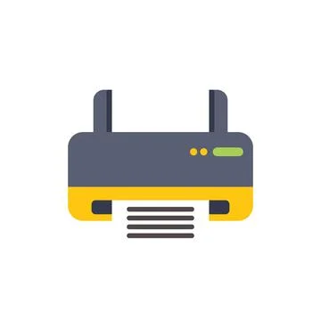 Modern printer printing documents, wireless technology simplifying office tas Illustrazione stock