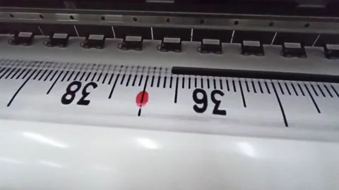 Modern printer printing on wide format. Oracal photo printing. Head of printer Stock Footage 225055999