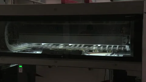 Modern printing plant - printing press output Stock Footage