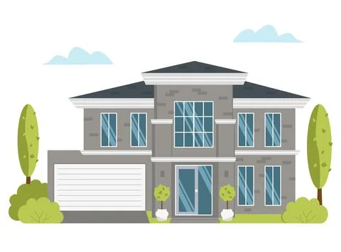 Modern private house Stock Illustration