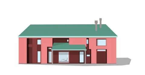 Modern private house, vector Illustrazione stock