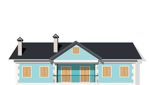 Modern private house, vector Illustrazione stock