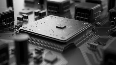 Modern processor chip 3D animation technology background. Stock Footage 338983935