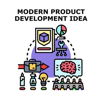 Modern product development idea and innovation process Stock Illustration