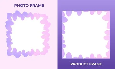 Modern Product Frame Template with Wavy Edges and Pastel Colors for E commerc Stock Illustration