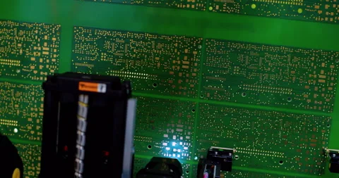 Modern Production of electronic circuit boards. Stock Footage 332854159